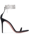 Amina Muaddi Womens Black Giorgia Crystal-embellished Leather Heeled Sandals In Schwarz