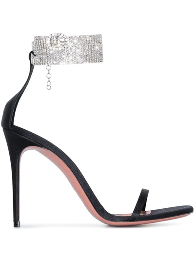 Amina Muaddi Giorgia 105mm Crystal-embellished Sandals In Black/white