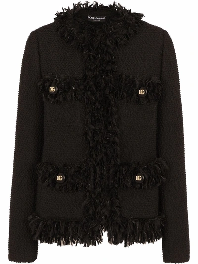 DOLCE & GABBANA SINGLE-BREASTED BOUCLÉ JACKET