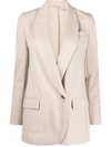 Brunello Cucinelli Notched-lapel Single-breasted Blazer In Neutrals