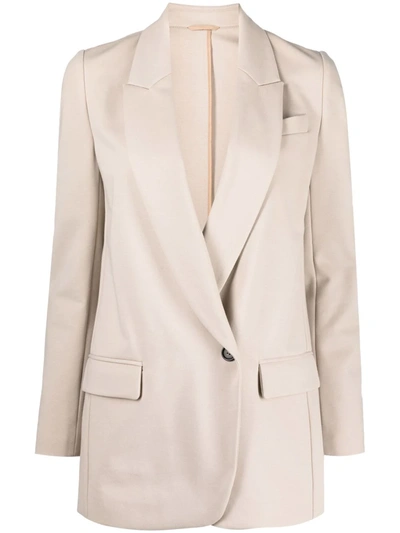 Brunello Cucinelli Notched-lapel Single-breasted Blazer In Neutrals