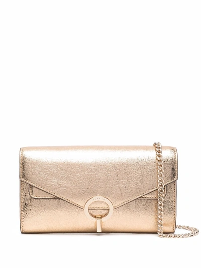 Sandro Metallic-finish Clutch Bag In Gold