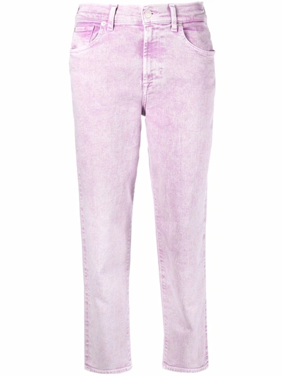 7 For All Mankind Cropped Vintage Jeans In Pink