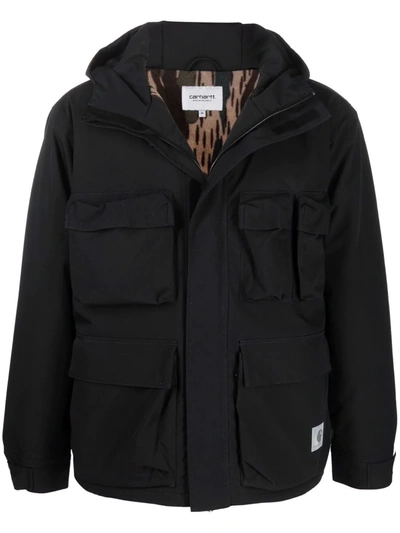 Carhartt Multi-pocket Hooded Jacket In Schwarz