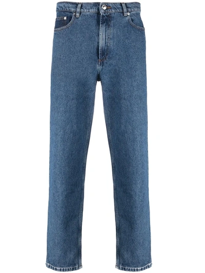 Apc Indigo Blue Cotton Straight-leg Jeans