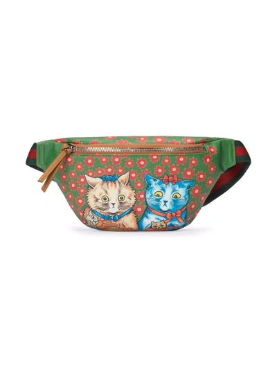 Gucci Cat Flower Belt Bag In Grün