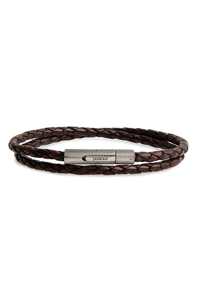 Jonas Studio Village Braided Leather Bracelet In Brown