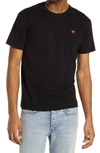 Comme Des Garçons Play Embroidered Cotton T-shirt In Black