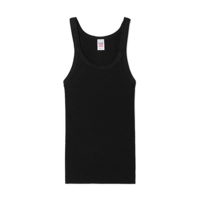 Re/done Black Hanes Edition Tank Top
