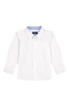 Andy & Evan Child Boys White Poplin Button-down Shirt In Natural