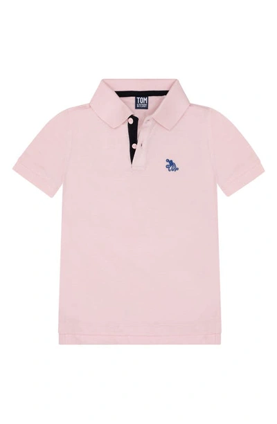 Tom & Teddy Boys' Cotton Polo Shirt - Little Kid, Big Kid In Pastel Pink