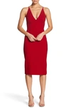 Dress The Population Anita Crepe Cocktail Dress In Garnet