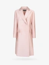 Alberta Ferretti Double-breasted Coat With Slits - Atterley In Pink
