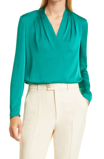 Kobi Halperin Nellie Stretch Silk Blouse In Fern