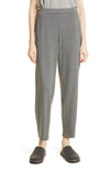 Eileen Fisher Wool Flannel Tapered Ankle Pants In Ash