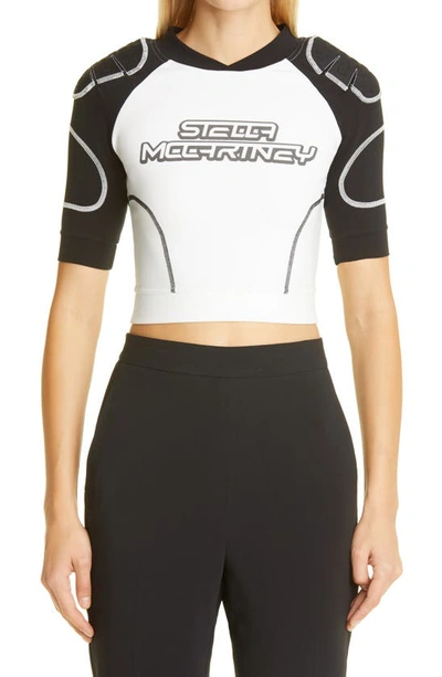 Stella Mccartney Logo Tech T-shirt In Black,white