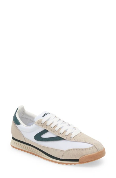 Tretorn Rawlins Womens Leather Lifestyle Casual And Fashion Sneakers In White/green