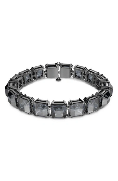 Swarovski Millenia Bracelet With Square Cut Crystals In Gray