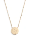 Knotty Aquarius Zodiac Pendant Necklace In Gold