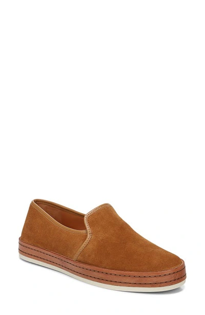 Vince Canella Leather-trimmed Suede Loafers In Nocolor