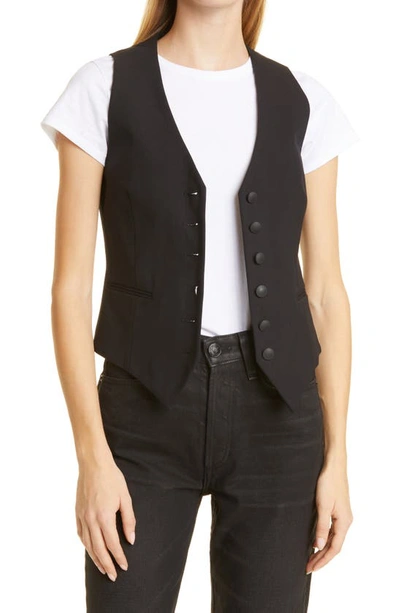 Rag & Bone Vanessa Button-front Vest In Black