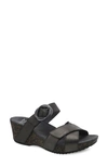 Dansko Susie Platform Sandal In Graphite Metallic Suede