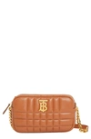 BURBERRY MINI LOLA CHECK QUILTED LEATHER CAMERA CROSSBODY BAG