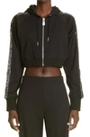 Givenchy Black Chito Edition 4g Tag Cropped Zip Hoodie In Black