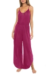 Becca Breezy Wide Leg Cover-up Jumpsuit In Pomegranat