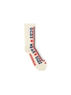 Gcds Slogan Intarsia Ribbed-knit Socks In White