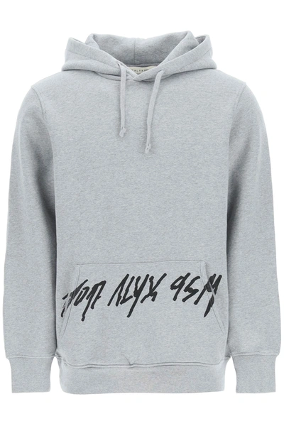 Alyx Logo-print Drawstring Hoodie In Grey