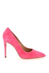 Ferragamo Hot Pink 105 Suede Pumps In Fuchsia