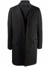 Fay Single-breasted Fitted Coat In Black