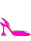 Amina Muaddi Begum Sunburst Crystal Pumps In Violet