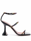 Amina Muaddi Black Gilda Rainbow Crystal-embellished Sandals In Black