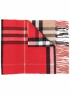 BURBERRY CHECKED WOOL SCARF