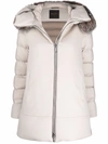 Moorer Zip-fastening Padded Coat In White