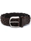 Brunello Cucinelli 4cm Woven Leather And Suede Belt In Brown