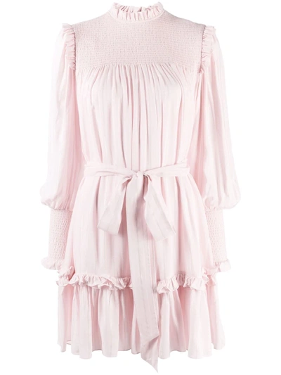 Temperley London Marsha Long-sleeve Dress In Pink