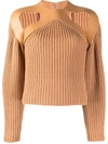 DION LEE VACHETTA RIBBED CUT-OUT JUMPER