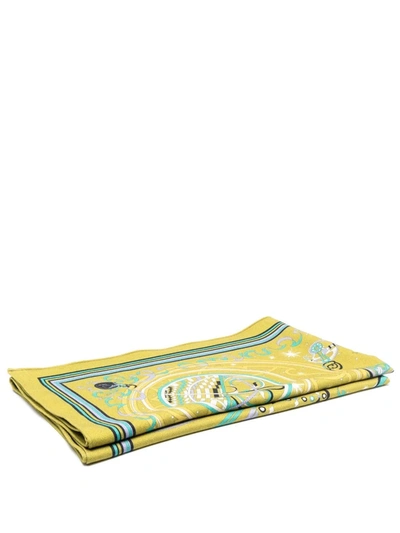 Emilio Pucci Astrolabio-print Wool Blanket In Green