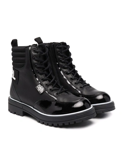 Karl Lagerfeld Karl Lace-up Boots In Black