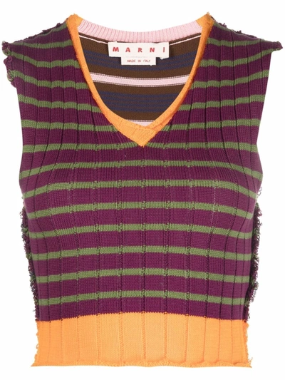 Marni Multicolour Striped Vest In Multicolor