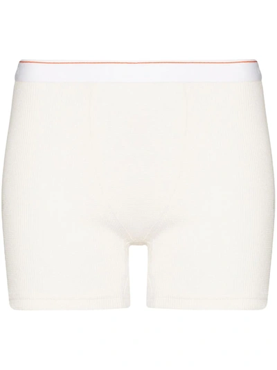 Heron Preston For Calvin Klein Knitted Logo-waist Boxer Shorts In 白色