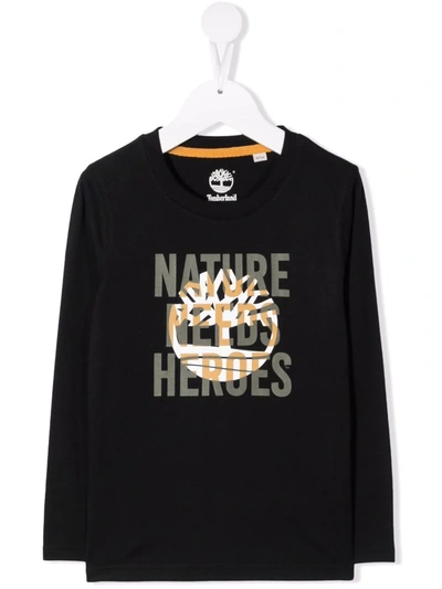 Timberland Iconic Tree-print Cotton T-shirt In Black