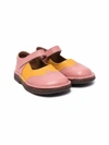 Pèpè Perforated Detail Colour Block Ballerinas In Pink