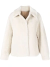 Goen J Dolman Sleeves Shearling Jacket In White