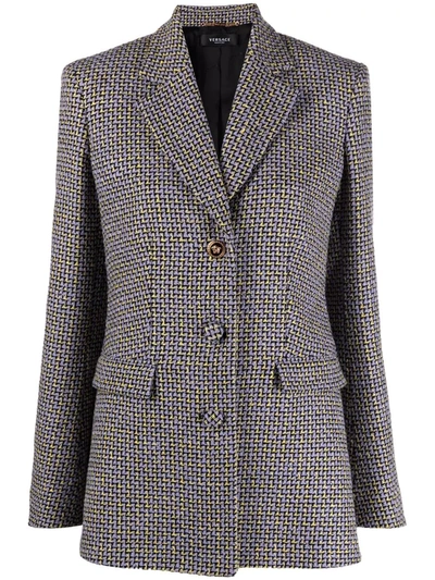 Versace Medusa Tweed Blazer, Female, Lilac, 46