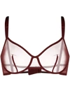 Eres Eden Full Cup Sheer Bra In Red