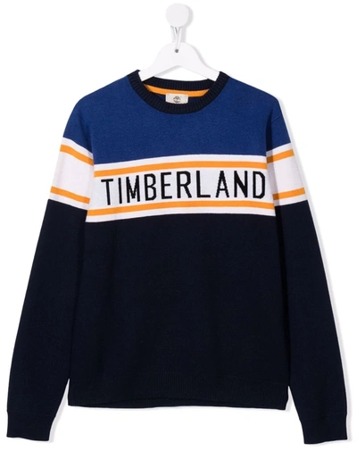 Timberland Kids' Navy Colourblock Logo Sweatshirt